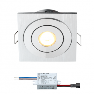 Creelux LED Einbaustrahler | Eckig | Warm Weiß | 3 Watt | Dimmbar | Kippbar LI205012