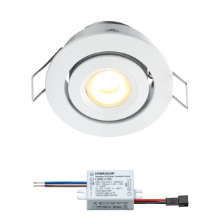Creelux LED Einbaustrahler | Weiß | Warm Weiß | 3 Watt | Dimmbar | Kippbar L2059