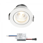Sharp LED Einbaustrahler Granada | Weiß | Warm Weiß | 4 Watt | Dimmbar | Kippbar L2164